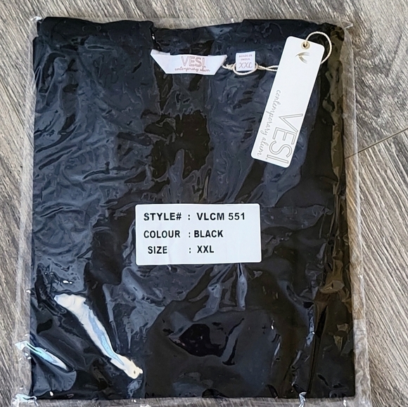 Vesi Women's Black Cotton 3/4 Sleeve Shirt - Picture 6 of 6